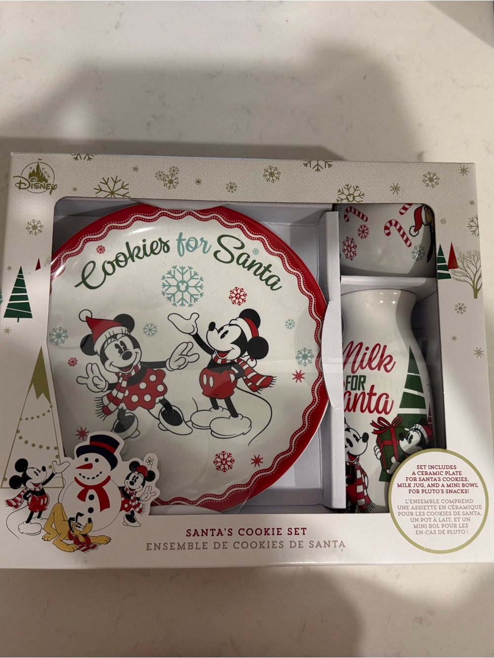 Disney Christmas Santa milk and cookies set